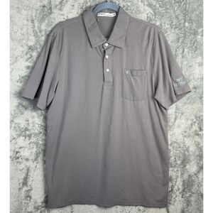 Criquet Polo Shirt Mens L Gray Pima Cotton Blend Pocket Made in Peru Casual Golf